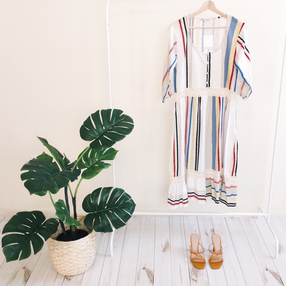 Zara Striped Dress Multicolored NWT Size Small - Picture 6 of 8